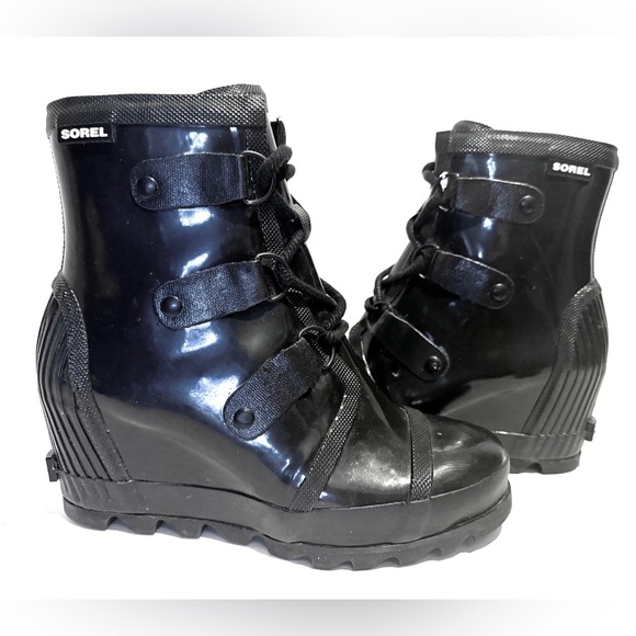 Sorel Women’s Joan Rain Wedge Ankle Boots size 8.5 - Picture 3 of 6
